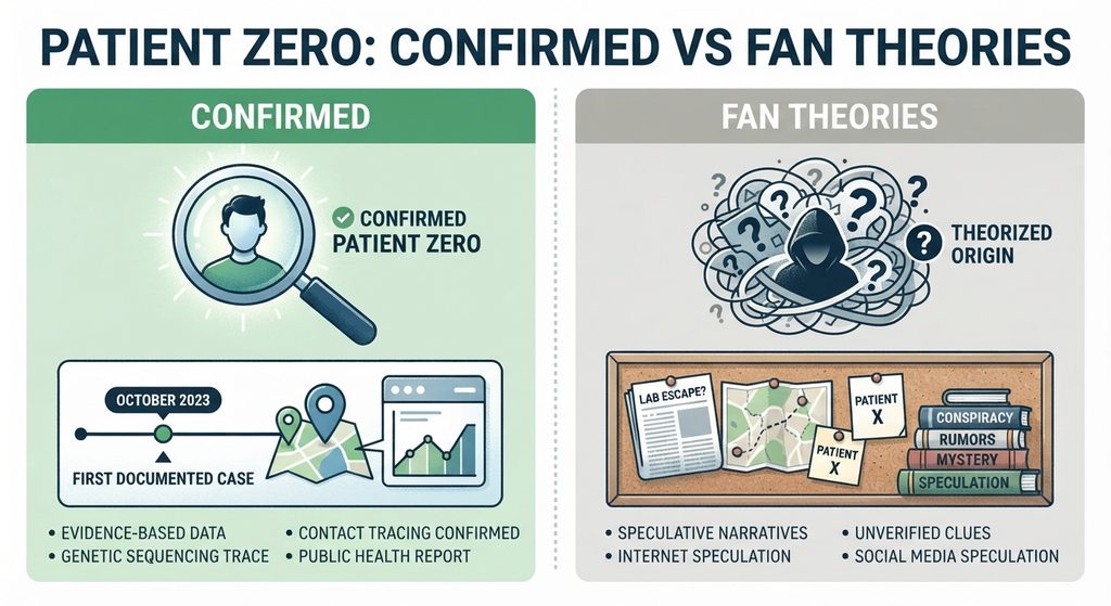 Graphic separating confirmed facts about Taylor Swift’s Patient Zero single from unconfirmed fan theories.