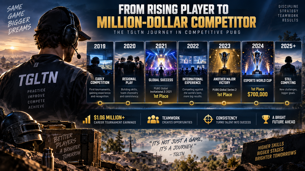 PUBG esports career timeline showing how professional players accumulate tournament prize money.