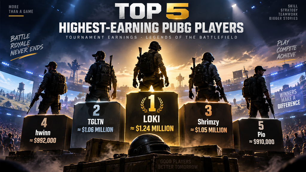 Top five highest-earning PUBG esports players ranked by tournament prize money.