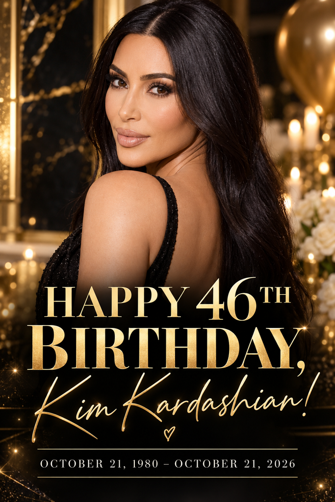 Happy 46th birthday Kim Kardashian, celebrating her life and career on October 21, 2026.