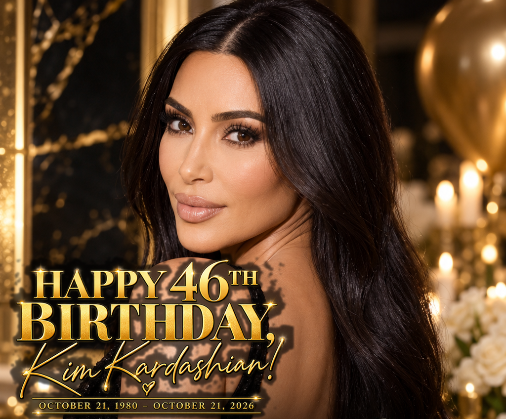 Happy 46th birthday Kim Kardashian, celebrating her life and career on October 21, 2026.