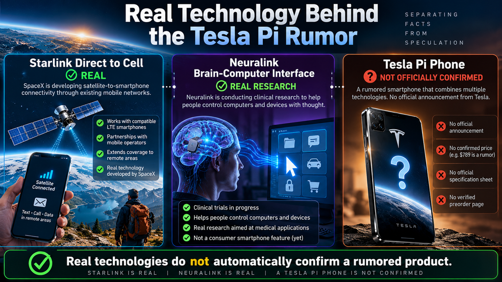 Tesla Pi rumor versus real Starlink Neuralink and Tesla technologies explained