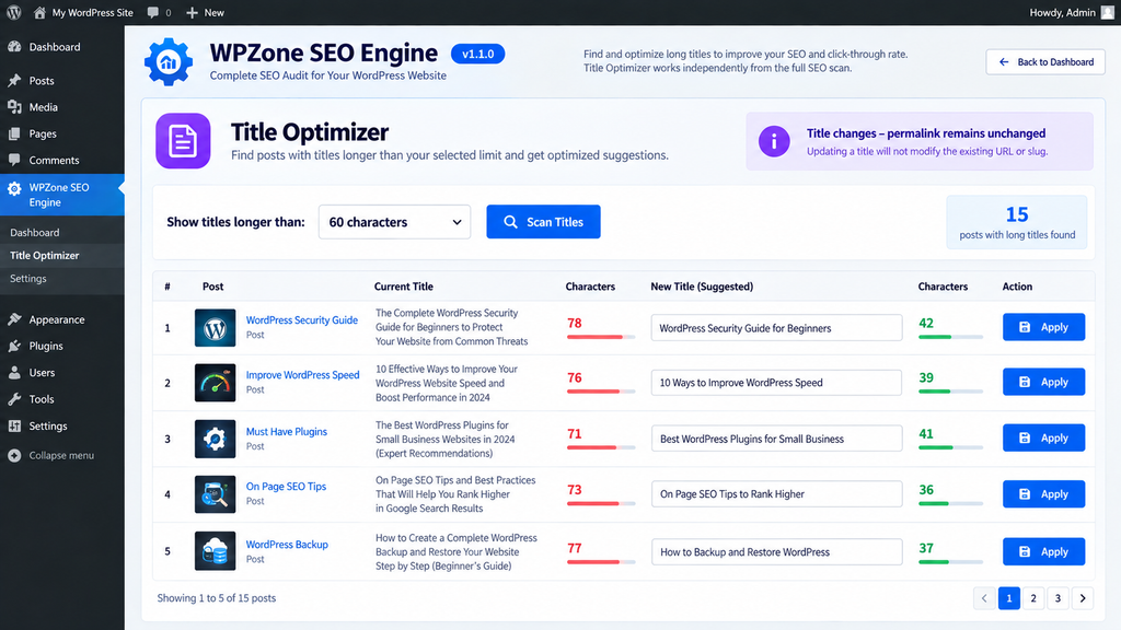WPZone SEO Engine Title Optimizer for improving WordPress post titles